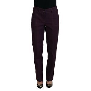 BENCIVENGA Purple Cotton Mid Waist Women Tapered Women's Pants